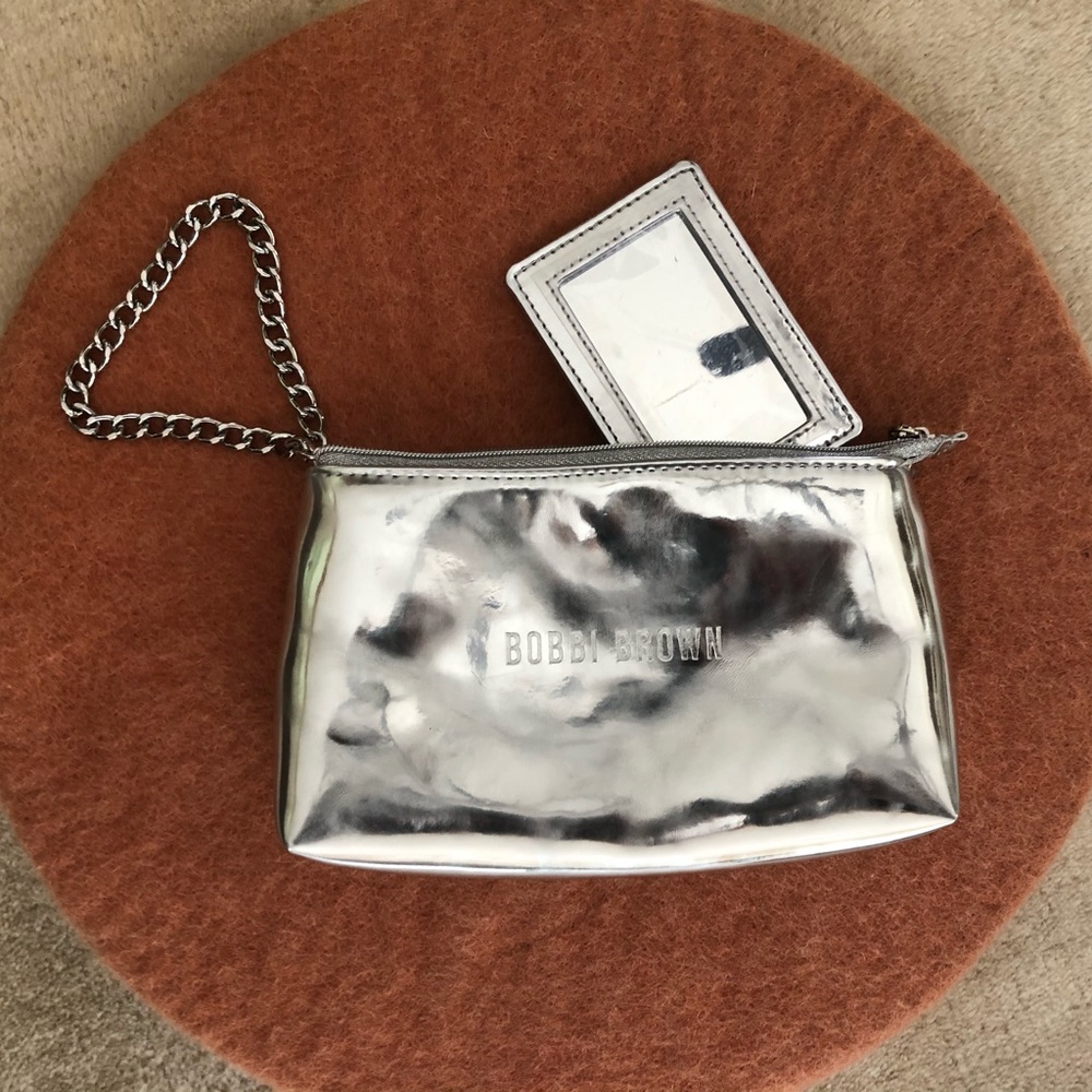 Bobbi Brown wristlet, new, metallic silver